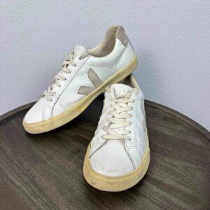 Veja Esplar Women's Esplar Leather Sneakers Low Top Lace Up Comfortable White 38
